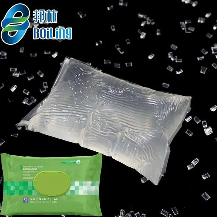 Горещо топящо се лепило за лепене на капаци на мокри кърпички